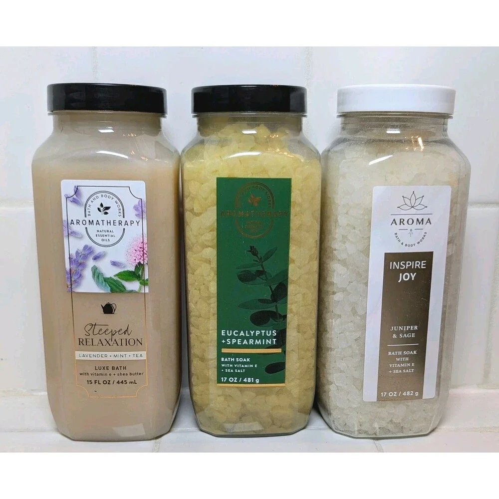 Bath & Body Works Aromatherapy Bath Soak Trio Eucalyptus Spearmint Joy Lavender